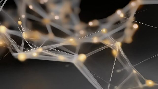 An abstract representation of a neural network featuring interconnected nodes where older memories glow softly illustrating the retention of past knowledge while new connections rapidly