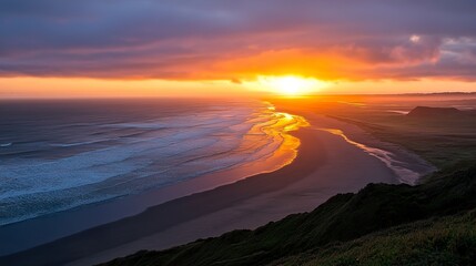 sunset over the mountains