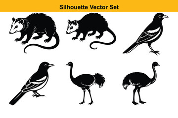 Vector silhouette set high quality design