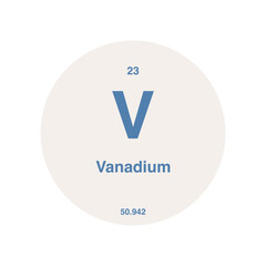 vanadium periodic vector isolated on transparent background