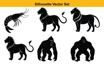Vector silhouette set high quality design