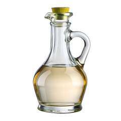 Glass Bottle of Vinegar on White Background