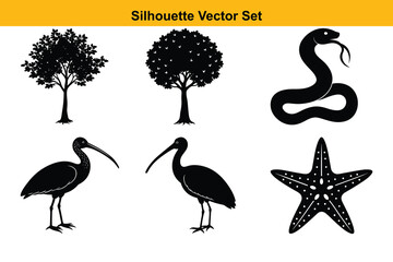 Vector silhouette set high quality design