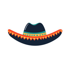 My Simple flat 2D illustration of a sombrero isolated on a transparent background, vector, flat design, animation design, simple flat 2D icon, clipart
