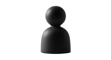 Isolated Black Chess Pawn Piece on White Background