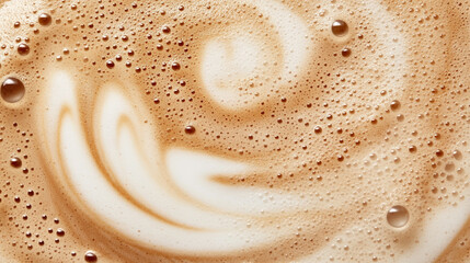 Latte Art Coffee Foam Closeup Swirls Bubbles Brown White