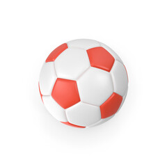 Fototapeta premium Orange Soccer Ball Isolated on White Background