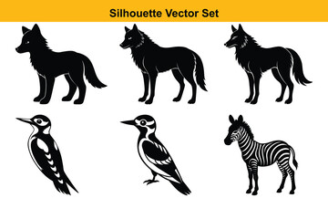 Vector silhouette set high quality design