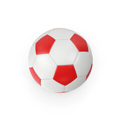 Obraz premium Red Soccer Ball Isolated on White Background