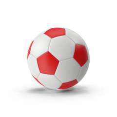 Obraz premium Red Soccer Ball Isolated on White Background