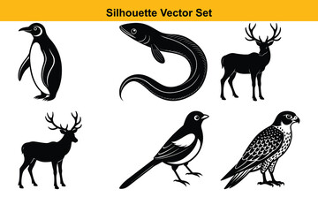 Vector silhouette set high quality design