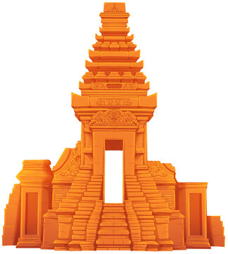 Bajang Ratu Majapahit Temple Gate Illustration