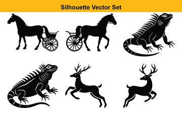 Vector silhouette set high quality design