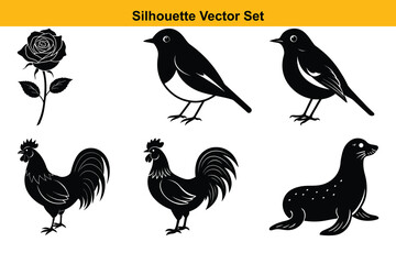 Vector silhouette set high quality design