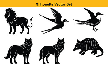 Vector silhouette set high quality design