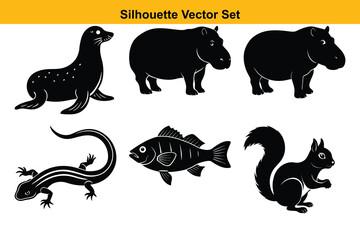 Vector silhouette set high quality design