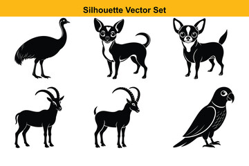 Vector silhouette set high quality design