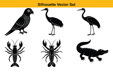 Vector silhouette set high quality design