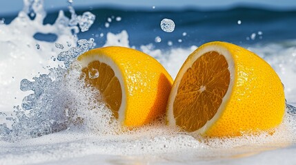 orange in water splash