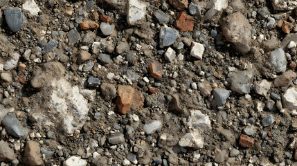 Earthy texture featuring a diverse collection of rocks and pebbles offering a natural background