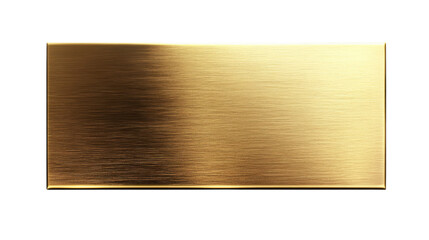 Naklejka premium Glossy Gold Metal Plate with Brushed Finish Isolated on Transparent Background for Industrial Design, Luxury Branding, and Metallic Texture Concepts