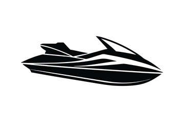 Silhouette art illustration of a jet ski.eps