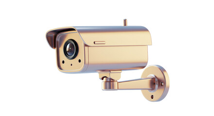 Isolated Golden Outdoor Security CCTV Camera Surveillance System