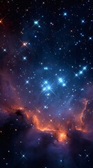 Obraz premium Stunning Cosmic Nebula with Bright Stars in Deep Space Background