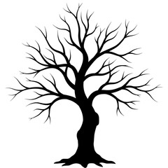 黒く伸びる枝 美しいシルエットの木