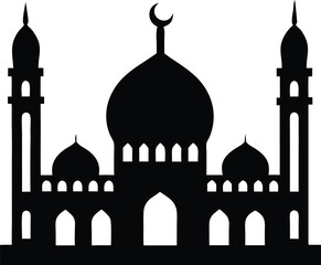 Mosque icon silhouette vector illustration.