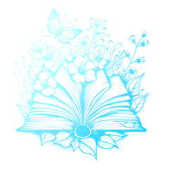 blue floral book 