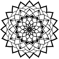 Obraz premium black and white flower mandala