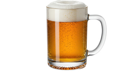 Isolated Glass of Refreshing Beer with Frothy Head