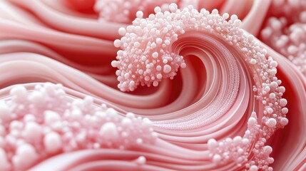 Abstract pink swirls with light pink dots.