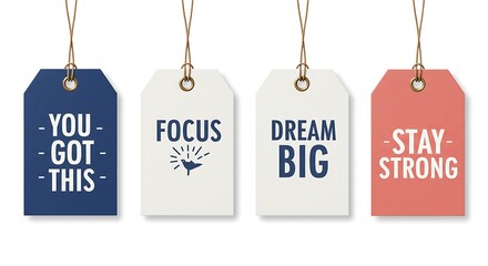 Motivational tags with inspirational quotes