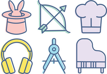 Hobbies and Interest Icon Set