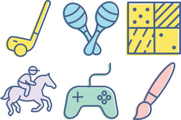 Hobbies and Interest Icon Set