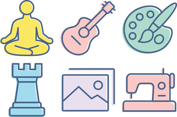 Hobbies and Interest Icon Set