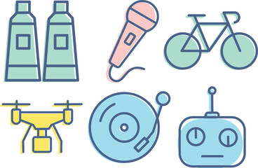 Hobbies and Interest Icon Set