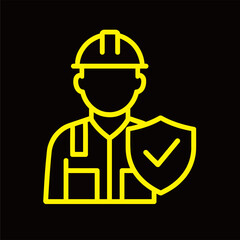Secure Worker Icon  Safety Protection Guaranteed Service
