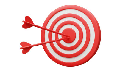 Isolated Target with Two Arrows Hitting the Bulls-eye