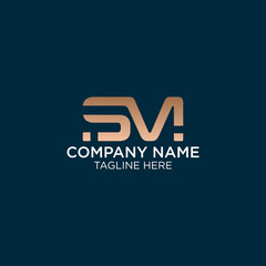 Modern SM Letter Logo Design with Gradient Effect on Dark Background
