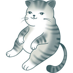 A fat cat with a sagging belly is perfect for screen printing on surfaces.