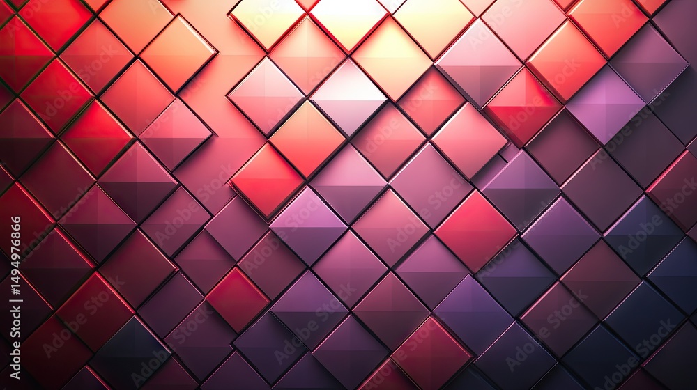 Poster abstract geometric pattern of vibrant rhombus shapes.