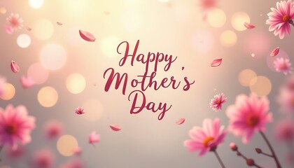 Celebrating Mother's Day with Pink Flowers and Soft Bokeh
