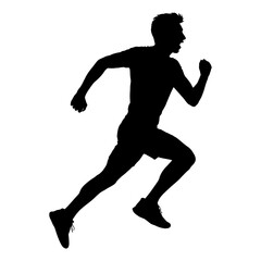 Running man silhouette vector illustration for sport fitness and healthy lifestyle design element graphic art