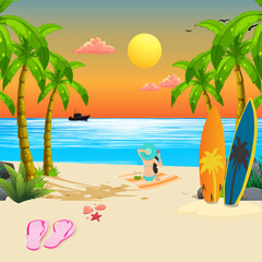 tropical beach scene