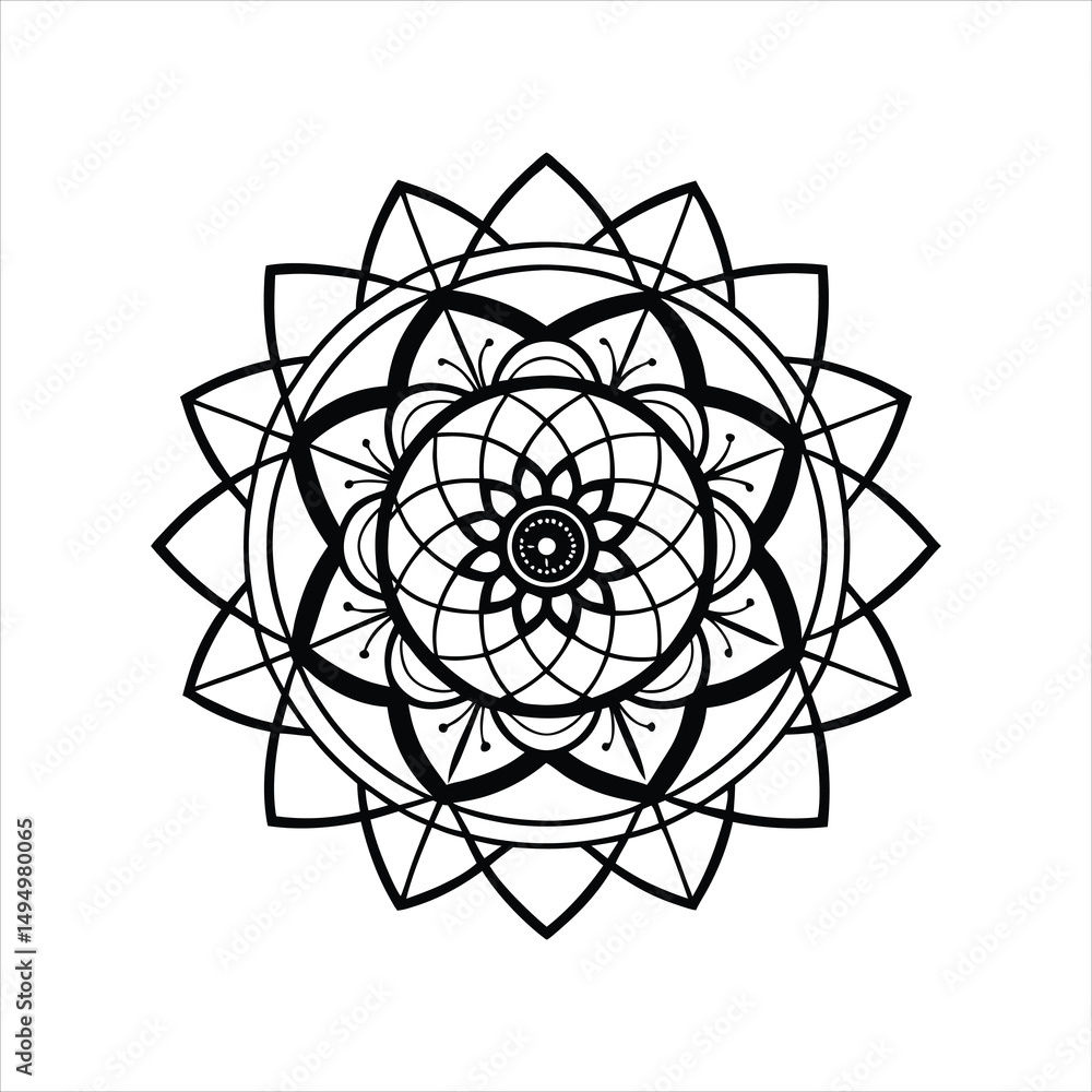 Poster atomic power element, an abstract blue geometric pattern representing science, technology, and molec