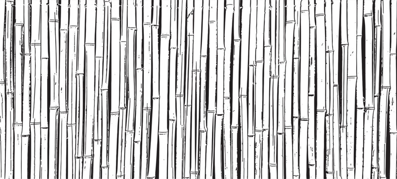 Vector texture of a bamboo sticks wall, featuring vertical natural elements. Organic design perfect for backgrounds, eco themes, or decor elements