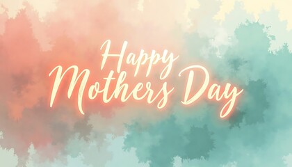 Happy Mothers Day Greeting Card with Watercolor Style Design